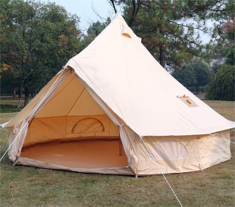 Outdoor Oxford Luxury High Quality Cotton Canvas 4M Waterproof Camping Yurt Glamping Bell Tent for sale