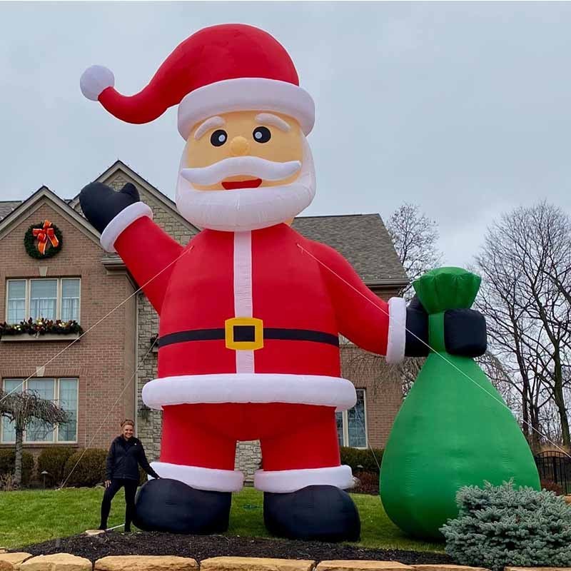 Custom Huge Inflatable Santa Yard Giant Christmas Ornaments Inflatable Santa Claus For Christmas Decoration