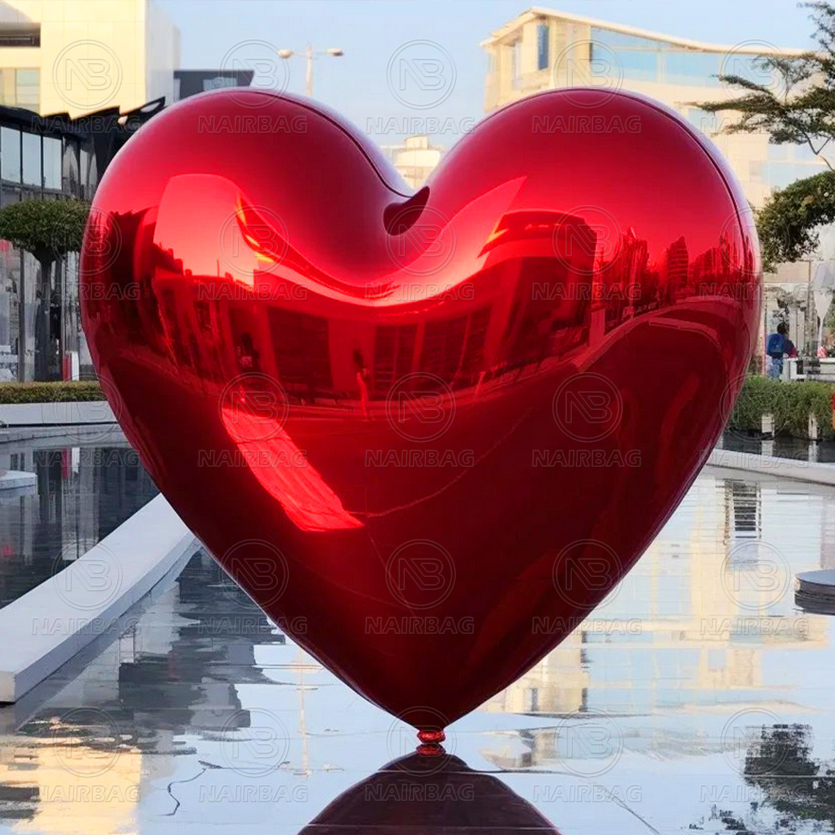 Red Reflective Inflatable Mirror Heart Balloons Giant PVC Big Shiny Mirror Ball/Sphere For Wedding Birthday Party Event Decor