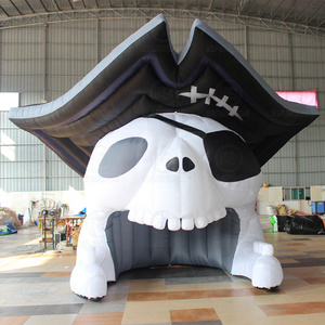 Custom Inflatable Pirate Skull Inflatable Entry Tunnel Inflatable Captain Pirate Tent For Activities