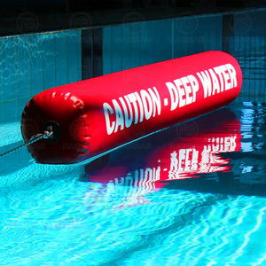 PVC Water Floating Tube Inflatable Marker Buoy For Water Park | Swimming Pool | Sea Safely Mark ''CAUTION - DEEP WATER'