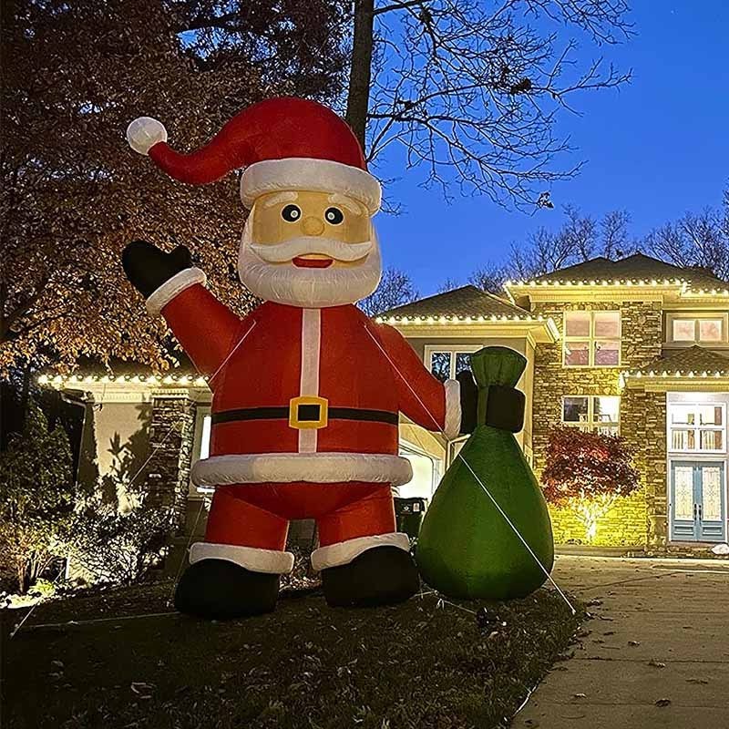 Custom Huge Inflatable Santa Yard Giant Christmas Ornaments Inflatable Santa Claus For Christmas Decoration