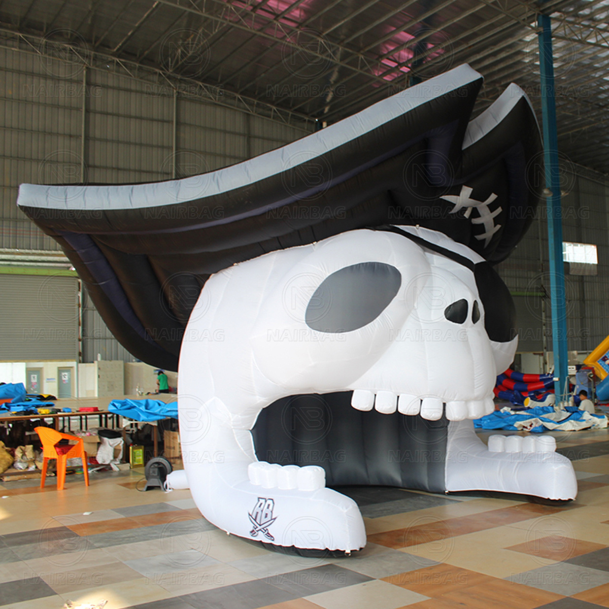 Custom Inflatable Pirate Skull Inflatable Entry Tunnel Inflatable Captain Pirate Tent For Activities