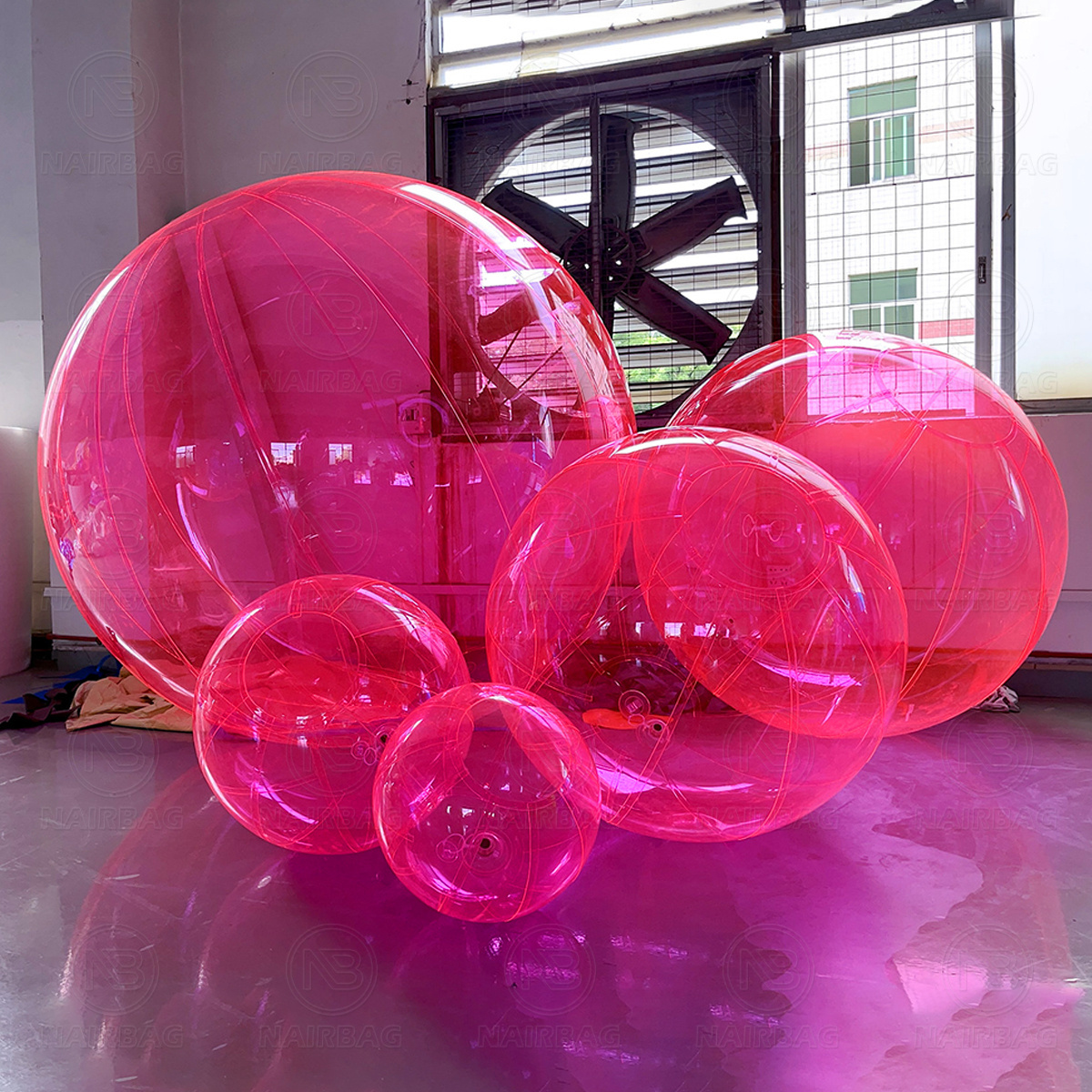 Big Inflatable Chrome Colored Orbs Transparent Crystal Blow Up Pink Clear Giant Transparent Bubble Ball For Party Christmas