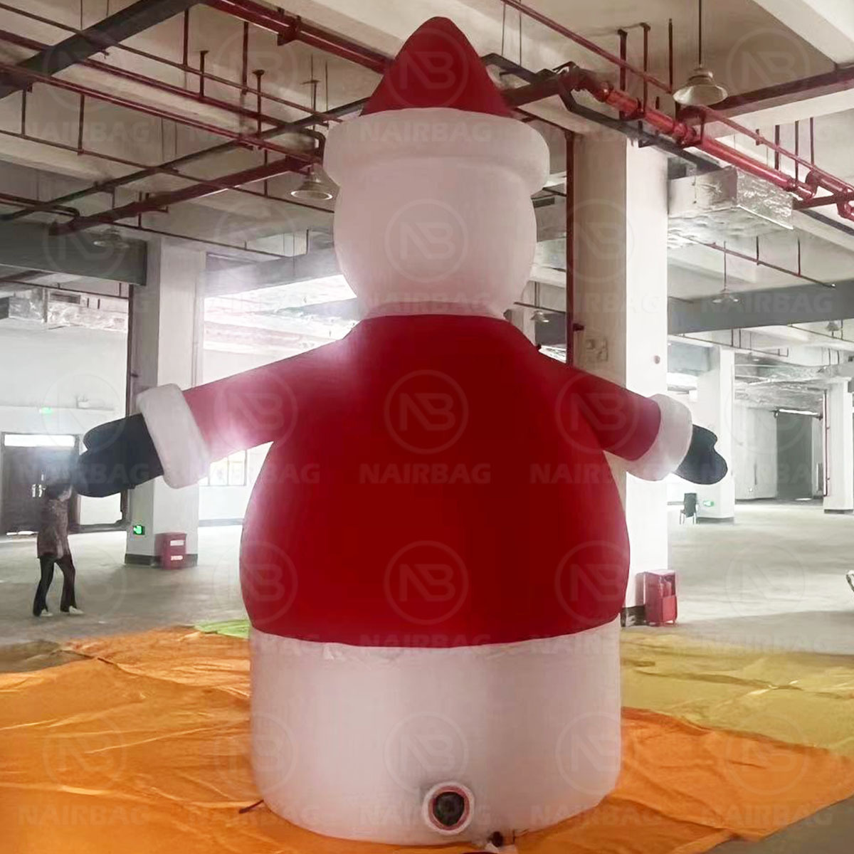 Big Advertising Cartoon Mascot Christmas Snowman Inflatable Snow Man With Air Blower For Decoration