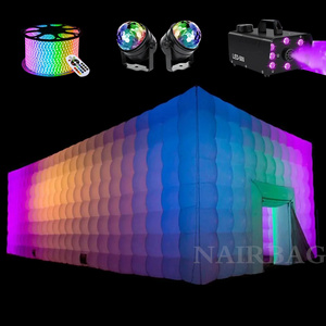 Inflatable Nightclub Portable Party Tent Blow Up 360 Photo Booth Enclosure Backdrop Cube Inflatable Marquee With Lights