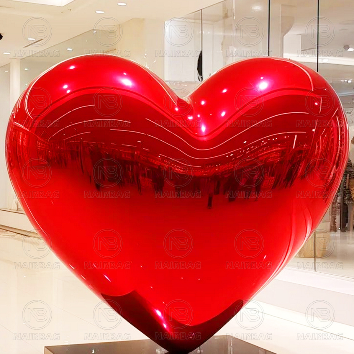 Red Reflective Inflatable Mirror Heart Balloons Giant PVC Big Shiny Mirror Ball/Sphere For Wedding Birthday Party Event Decor