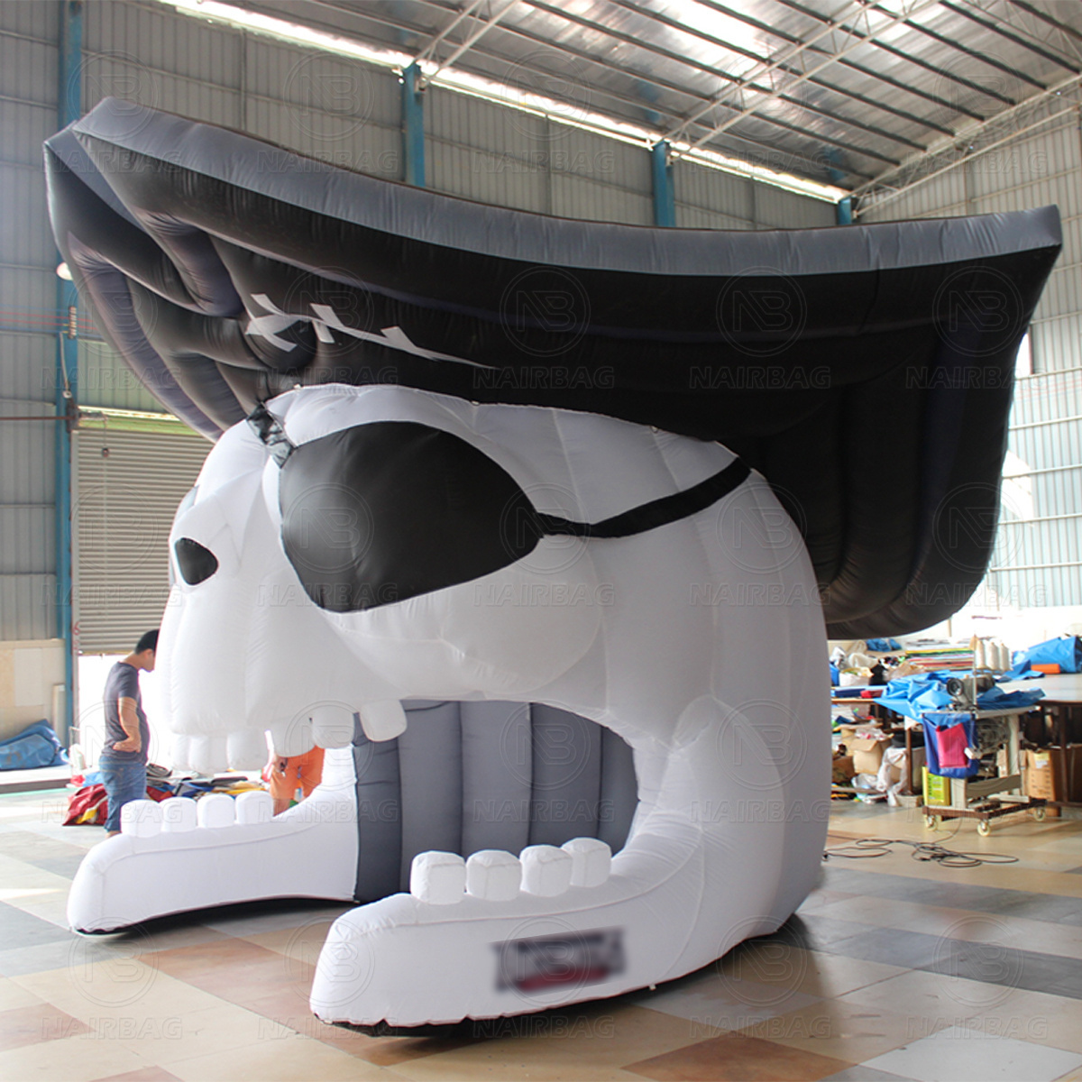 Custom Inflatable Pirate Skull Inflatable Entry Tunnel Inflatable Captain Pirate Tent For Activities