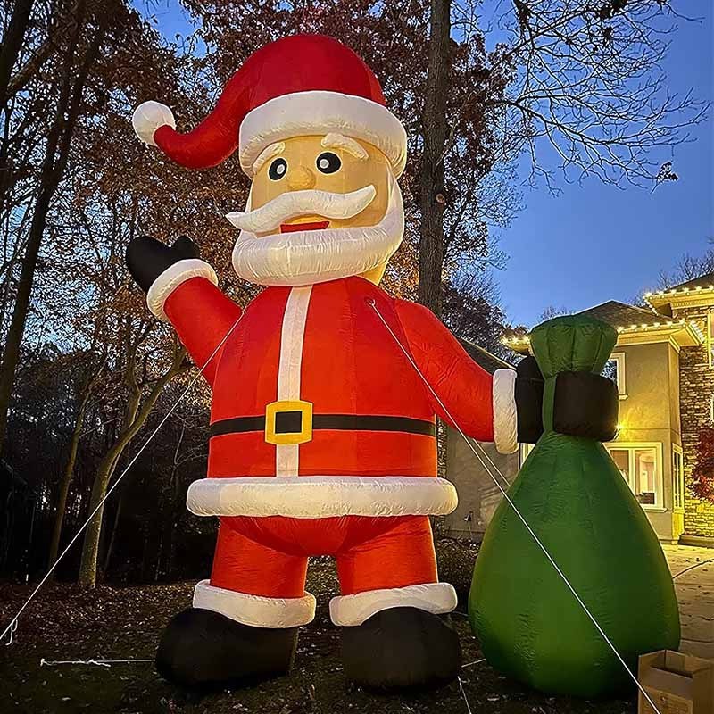 Custom Huge Inflatable Santa Yard Giant Christmas Ornaments Inflatable Santa Claus For Christmas Decoration