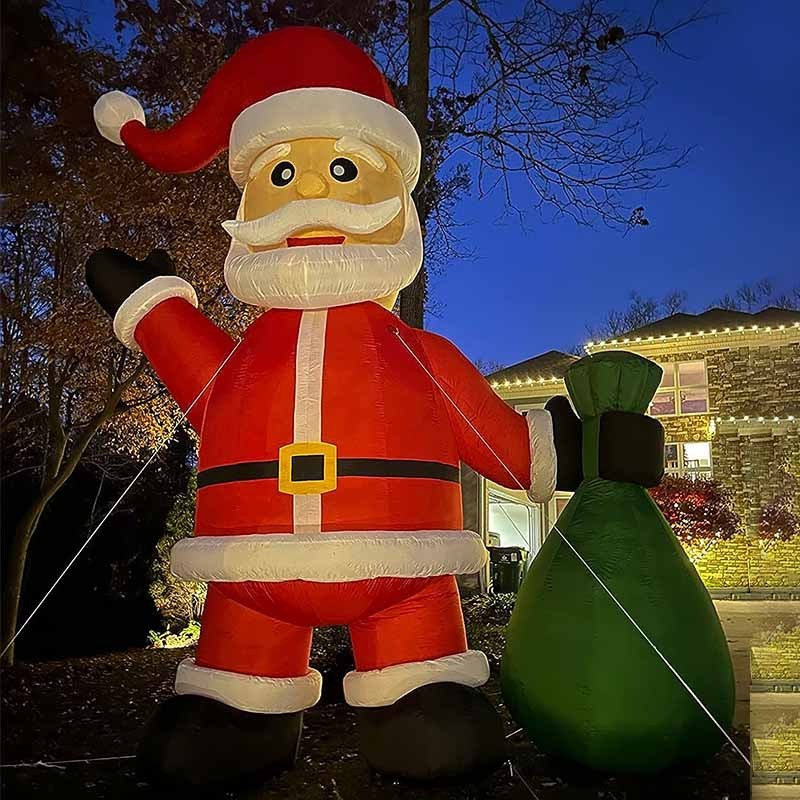 Custom Huge Inflatable Santa Yard Giant Christmas Ornaments Inflatable Santa Claus For Christmas Decoration