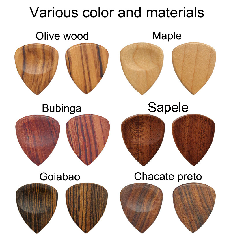 2.3-2.8mm 100% Wooden Factory Price High Quality Blank Wholesale Wood Guitar Picks Support Custom Online Store Supplier