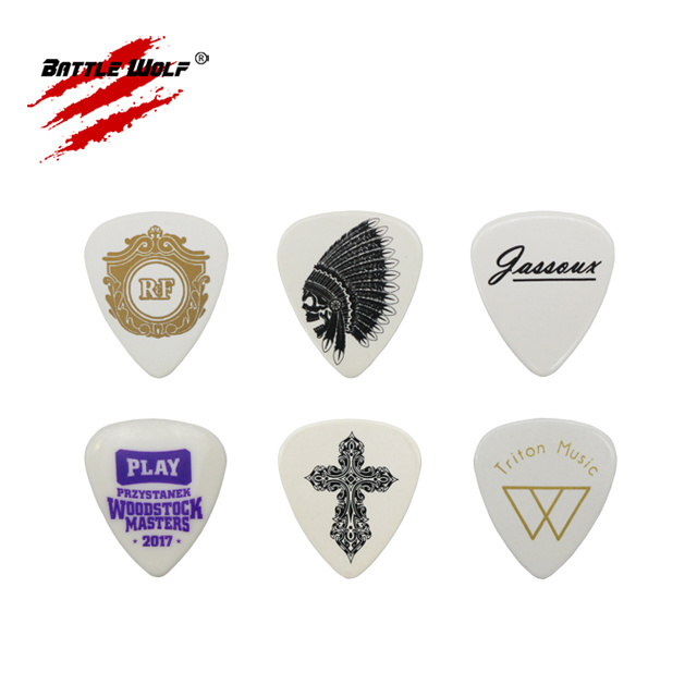 Support Custom Design Image 0.46mm 0.71mm 0.88mm 0.96mm 1.2mm 1.5mm Celluloid Material OEM Guitar Pick E-commerce Supplier