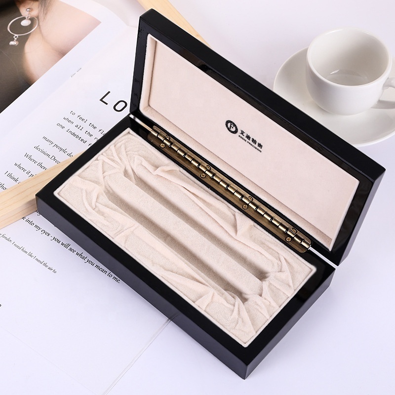 Custom Logo Luxury Mdf Paint Box Pen Storage Boxes Empty Wooden Premium Pen Box