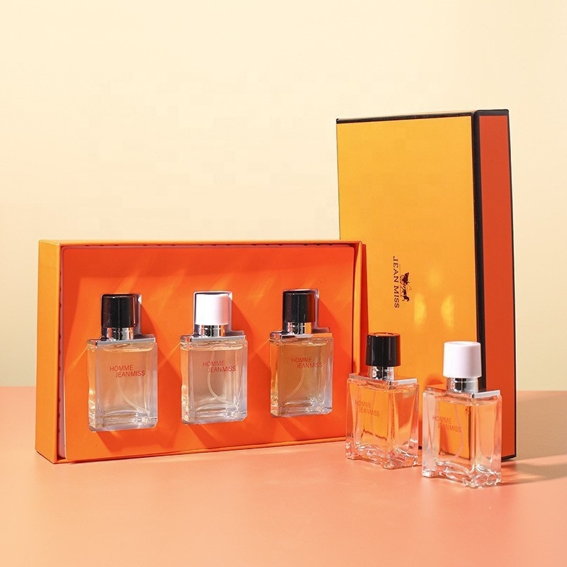 Box Manufacturer Custom Empty Bottle Orange Paper Box For Perfume Color Paper Perfume Set Box Packaging For Men