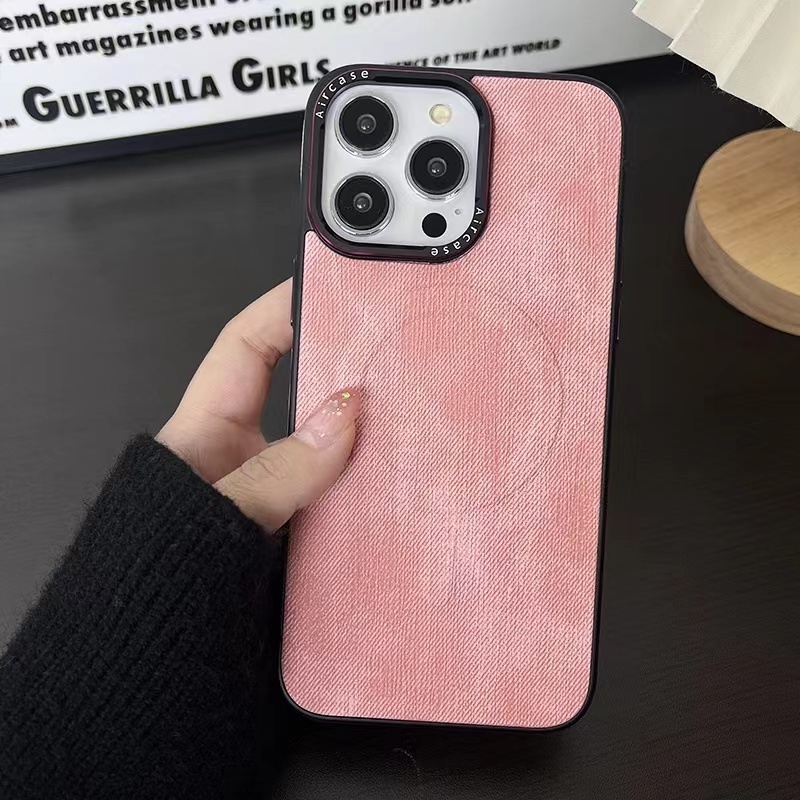 Full Cowboy Jeans Magnetic Wireless Charge Cell Phone Case for Iphone 15 Pro Max 15 Plus 14 13 12