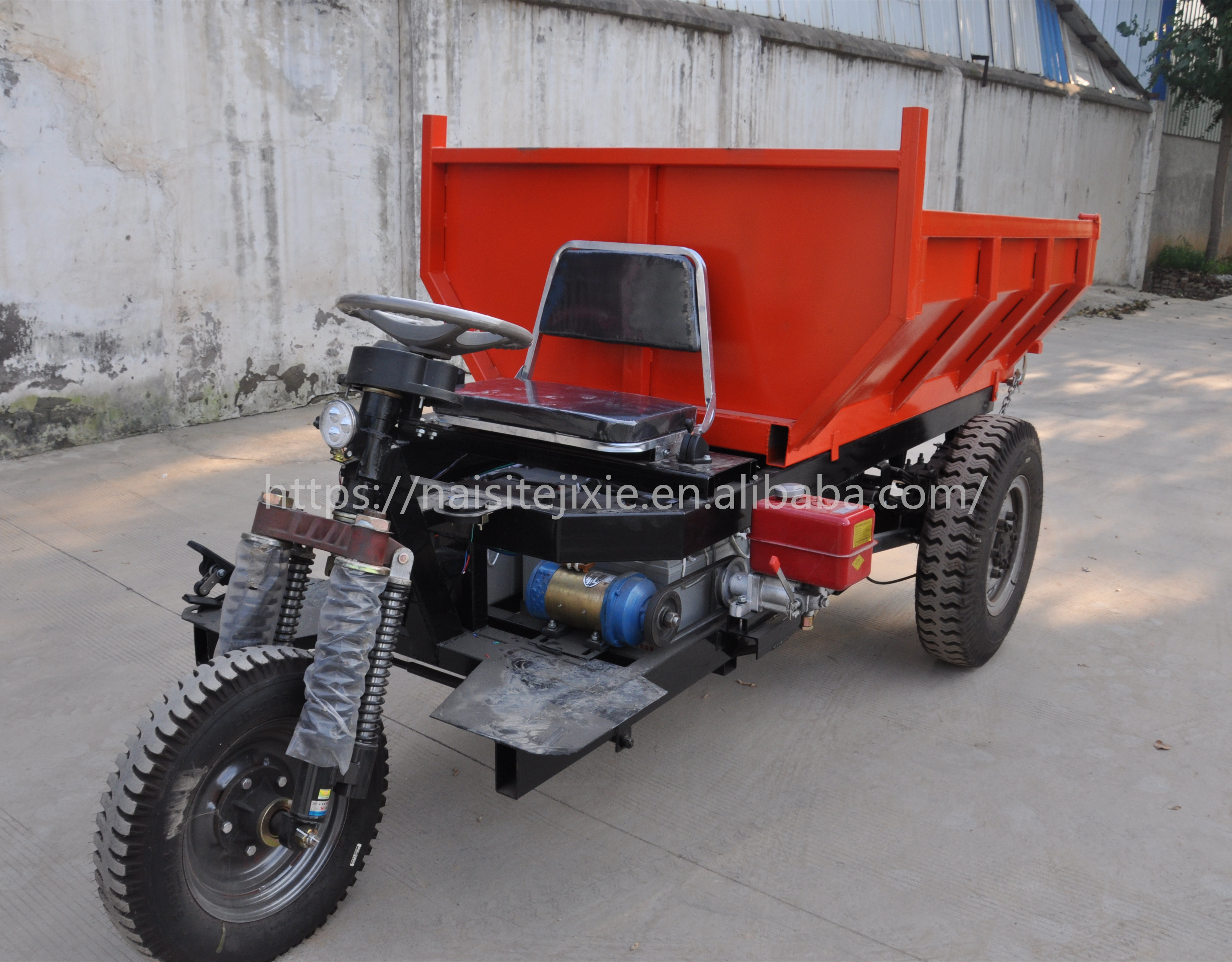 3 wheels electric tricycle motorcycle open dumper truck 3tons carrying cargo automatic hydraulic lifting system trike