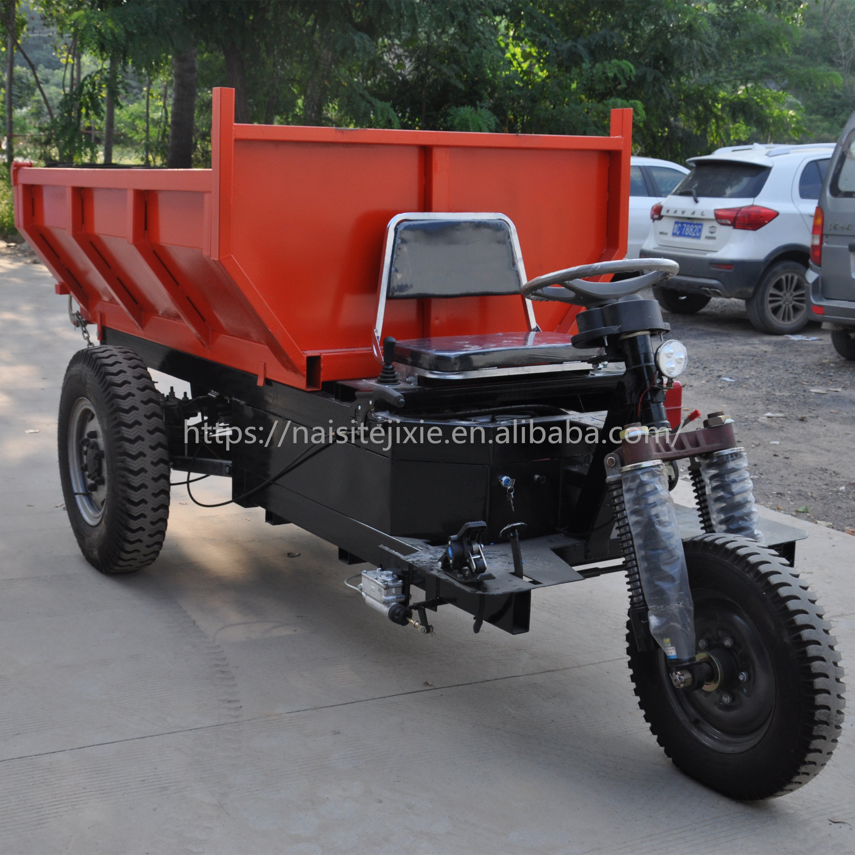 3 wheels electric tricycle motorcycle open dumper truck 3tons carrying cargo automatic hydraulic lifting system trike