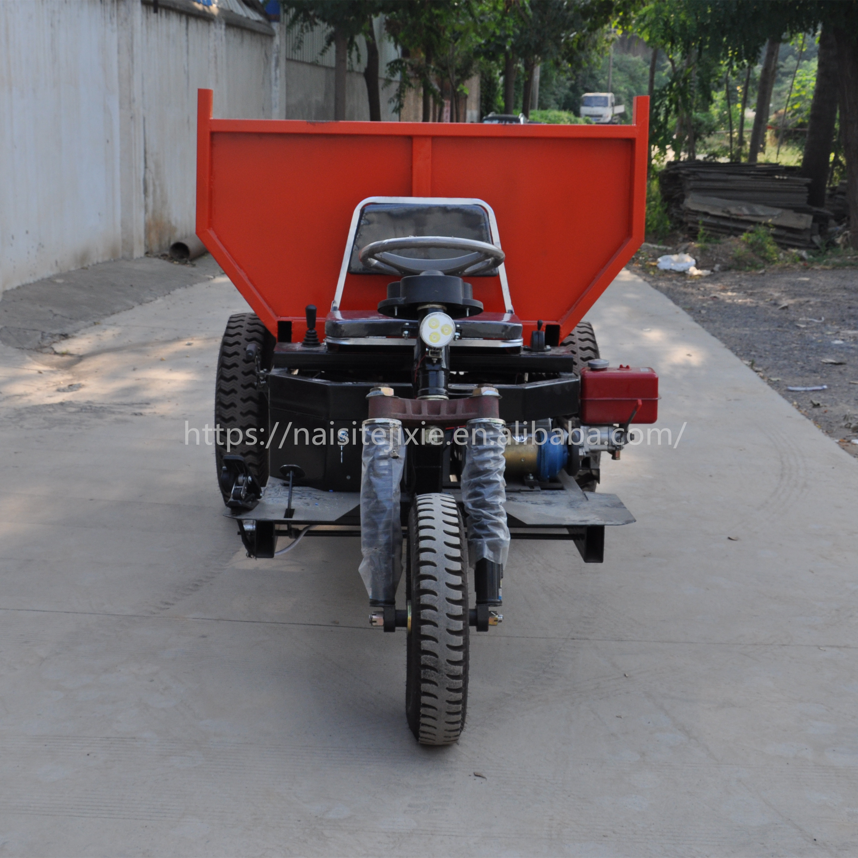 3 wheels electric tricycle motorcycle open dumper truck 3tons carrying cargo automatic hydraulic lifting system trike