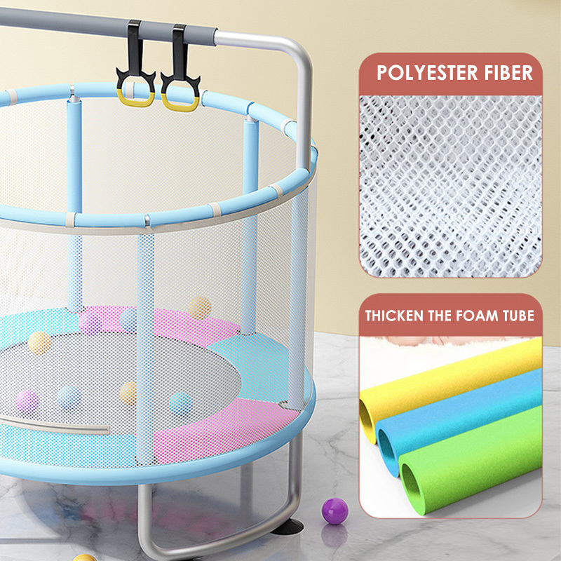 Hot sales Jumping Bed Trampoline With Safety Net Bungee Big Children Double Protection Elastic Bed