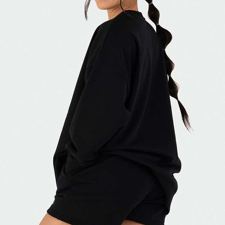 autumn baggy Half Raw Hem quarter Zip Pullover Crop Tops