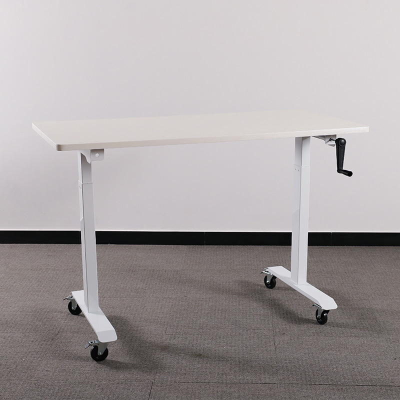 Custom Friendly Ergonomic Office Standing Desk Factory Adjustable Height Table with Wheels