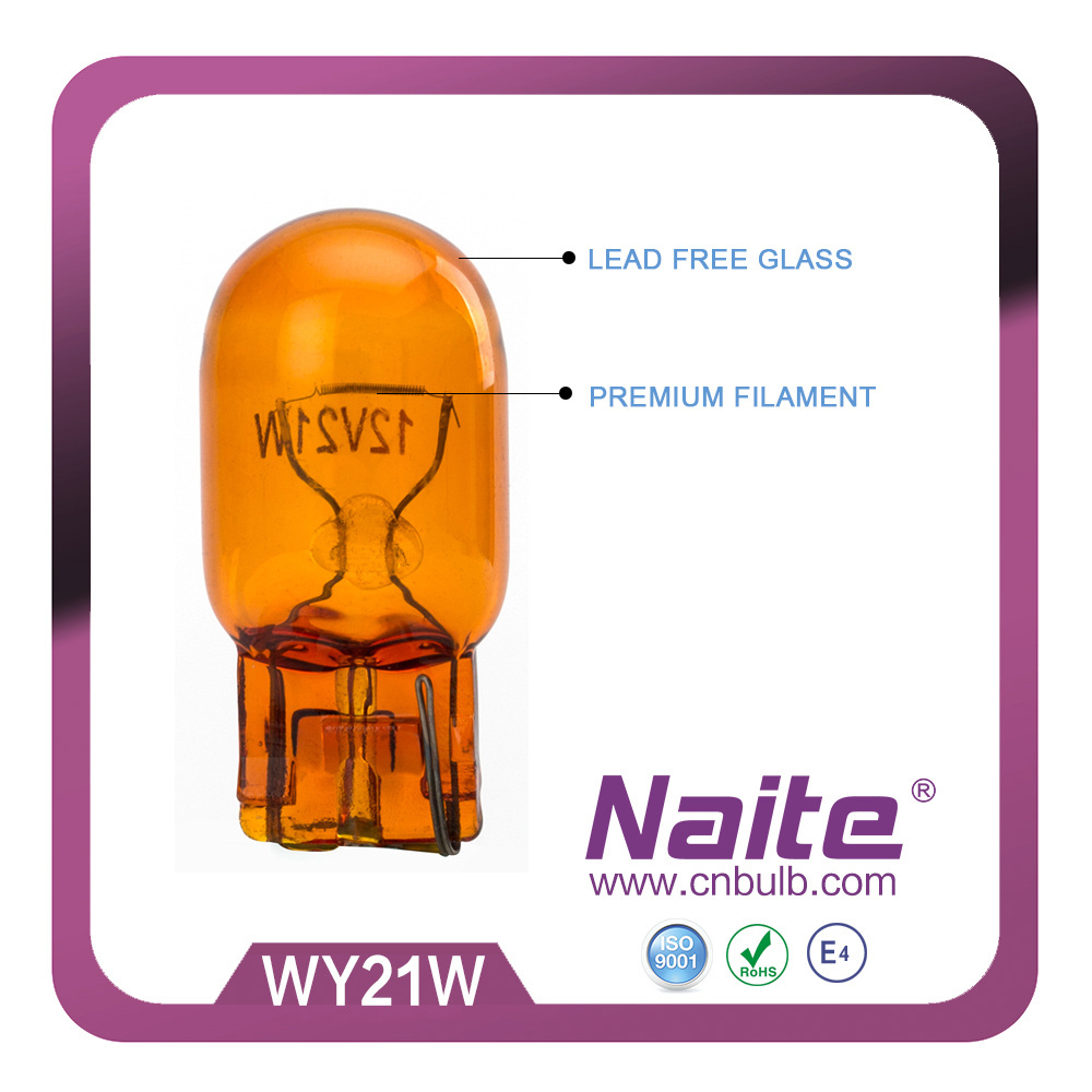 NAITE T20 7440 Miniature Bulb 7440 W21W 12V 21W Clear E-MARK Stop Light  auto lighting systerm