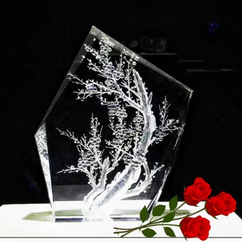 High Quality Crystal 3d Laser Cube With Led/3d Laser Crystal Cube/3d Laser Engraved Crystal Cube