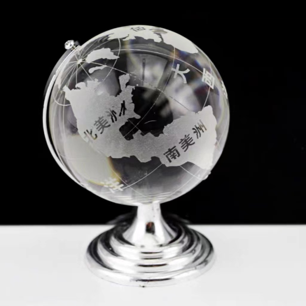 Wholesale k9 Crystal World Map Engraved Glass Earth Globe