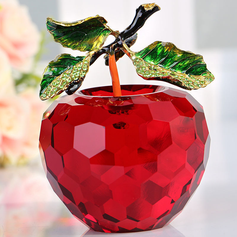 Hot Sale Crystal Apple Craft for Home Decoration