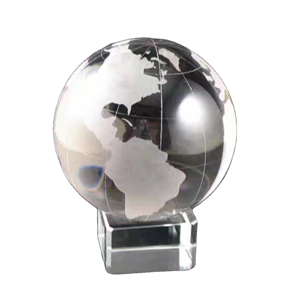 Wholesale k9 Crystal World Map Engraved Glass Earth Globe