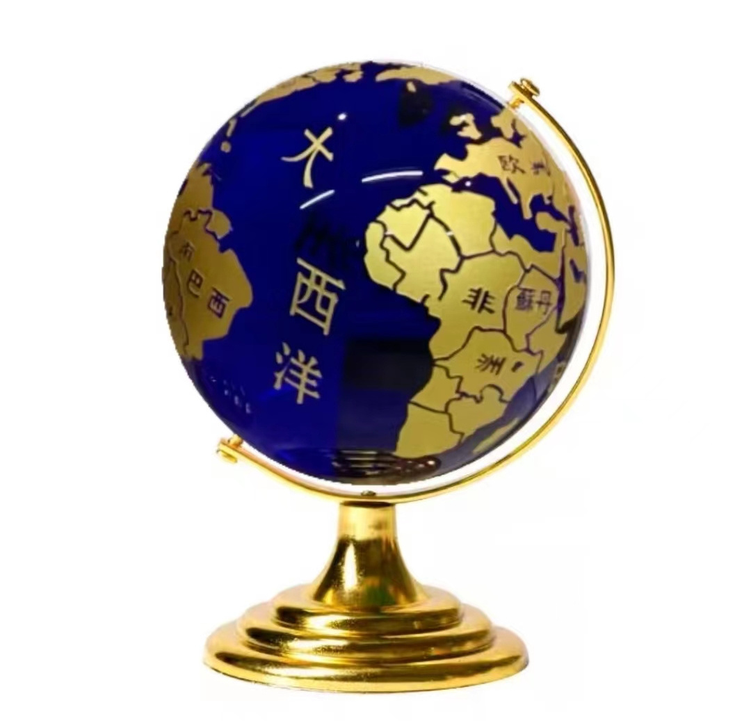 Wholesale k9 Crystal World Map Engraved Glass Earth Globe