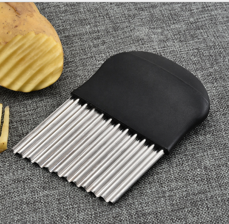 Kitchen Potato Crinkle Cutters French Fry Slicer Steel Blade Cutting Tool Vegetable Cutter Knife