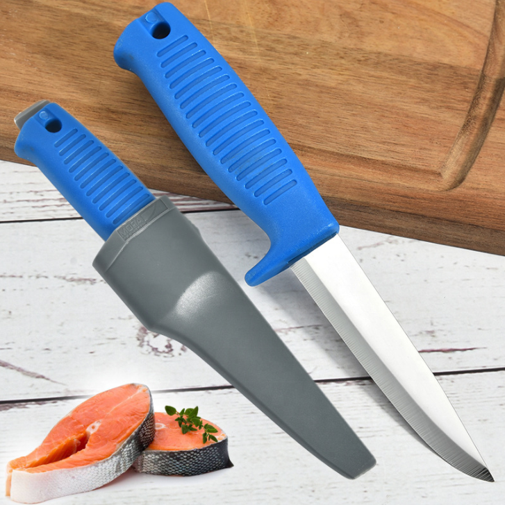 Professional 8.4 Inch Kitchen Knife Portable Plastic Handle  Stainless Steel Blank Fish Fillet Knife