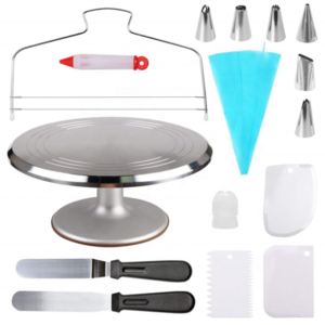 16 PCS Food Grade Cake Decoration Set Cake Rotating Turntable Aluminum Alloy Cake Tool Set