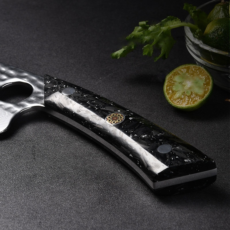 New Damascus Steel Butcher Knife Carbon Fiber Handle Boning Knife Kitchen Chef Knife