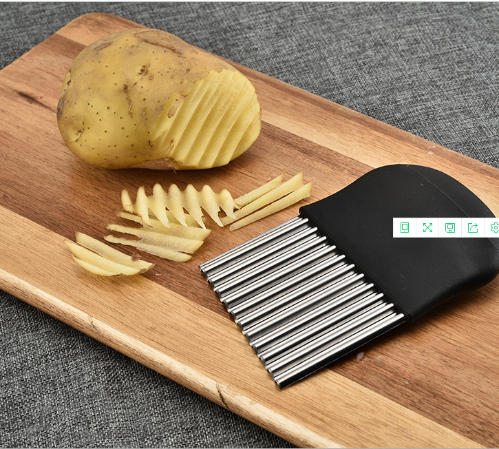 Kitchen Potato Crinkle Cutters French Fry Slicer Steel Blade Cutting Tool Vegetable Cutter Knife