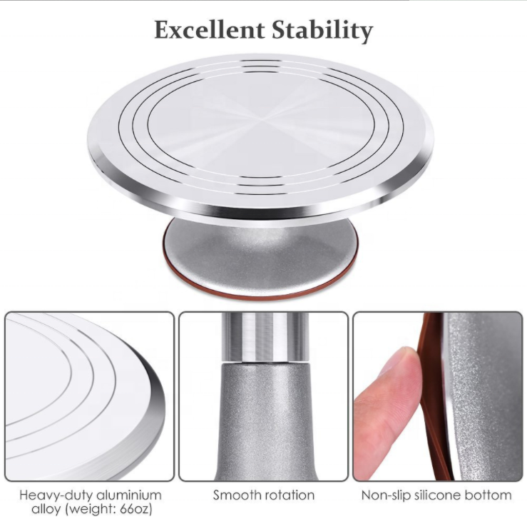 16 PCS Food Grade Cake Decoration Set Cake Rotating Turntable Aluminum Alloy Cake Tool Set