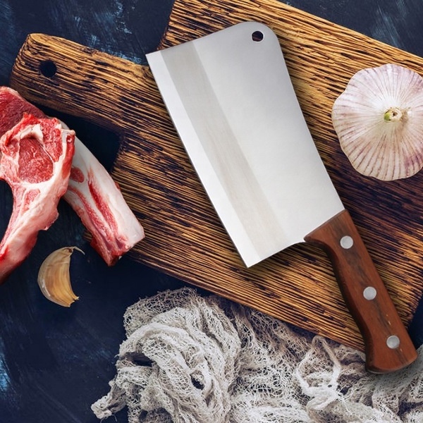 Hot Selling Professional  Heavy Duty Meat Cleaver Butcher knife with Wooden Handle and Boning Chopper Knife