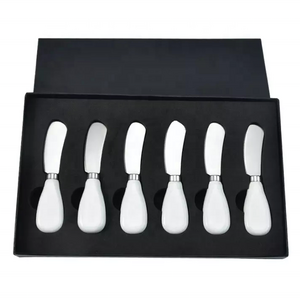 Hot Sale Cheese Knife Set 6 Piece Marble Handle Butter Spatula Knives Cheese Spreader Cutter with Ergonomic Ceramic Handle