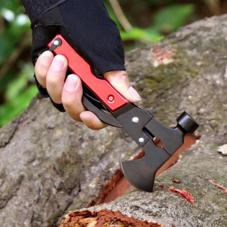 New Design Multifunction Axe And Hammer Safety Camping Axe Portable Survival Tool All In One Outdoor Axe