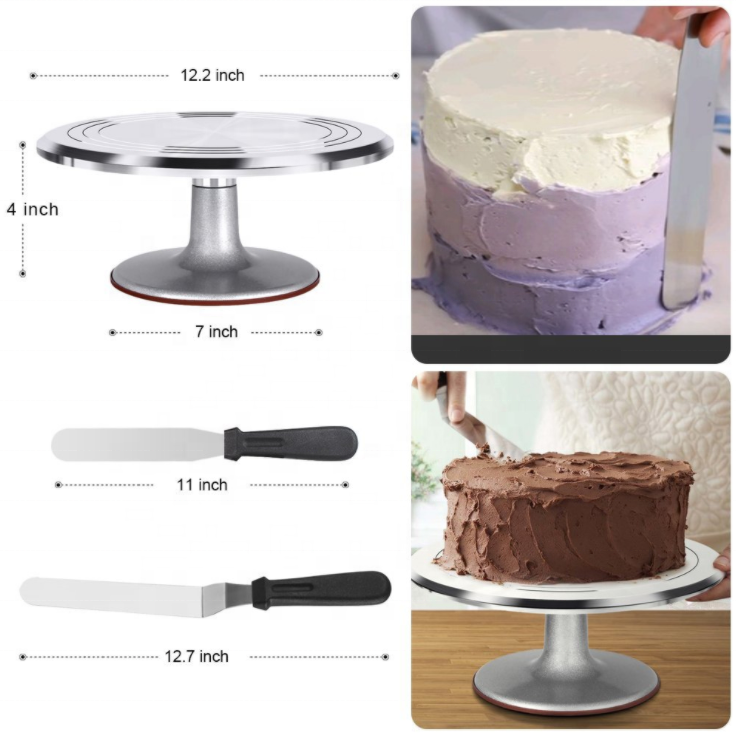 16 PCS Food Grade Cake Decoration Set Cake Rotating Turntable Aluminum Alloy Cake Tool Set