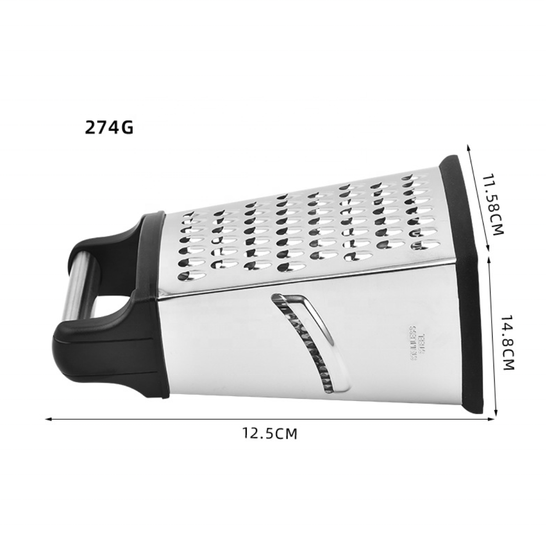 High quality commercial box cheese grater professional box grater stainless steel with 4 sides