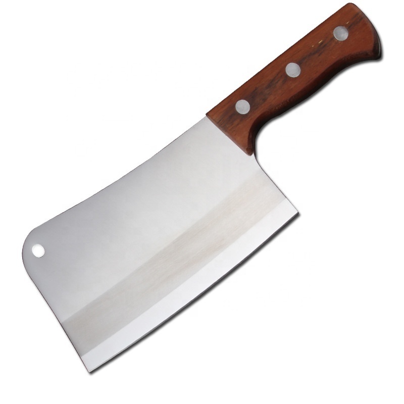 Hot Selling Professional  Heavy Duty Meat Cleaver Butcher knife with Wooden Handle and Boning Chopper Knife