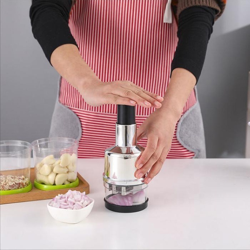 Portable Speedy Mash The Garlic High Quality Garlic Chopped Manual Stainless Steel Onion Chopper Commercial