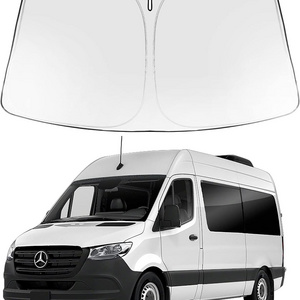 Front Windshield Sun Shade Foldable Sunshade Protector Custom Fit 2007-2024 Mercedes Benz Sprinter, Freightliner Cargo