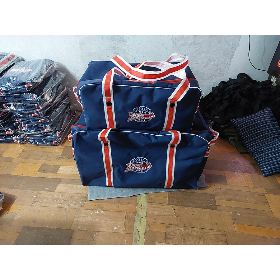 Custom Team Logo Embroidery Ice Hockey Bag Oxford Wear Resistant Water Proof Fabric Hockey Bags