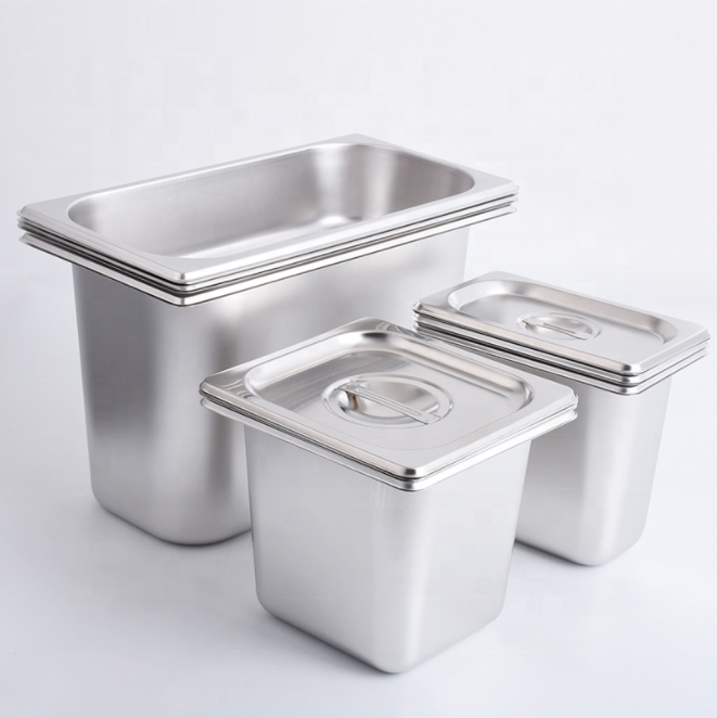 Insulated Gn 1/18 Gastronorm Pan Us Style Stainless Steel Various Size Pan Steam Table Ice Cream Food Container Pan Gn