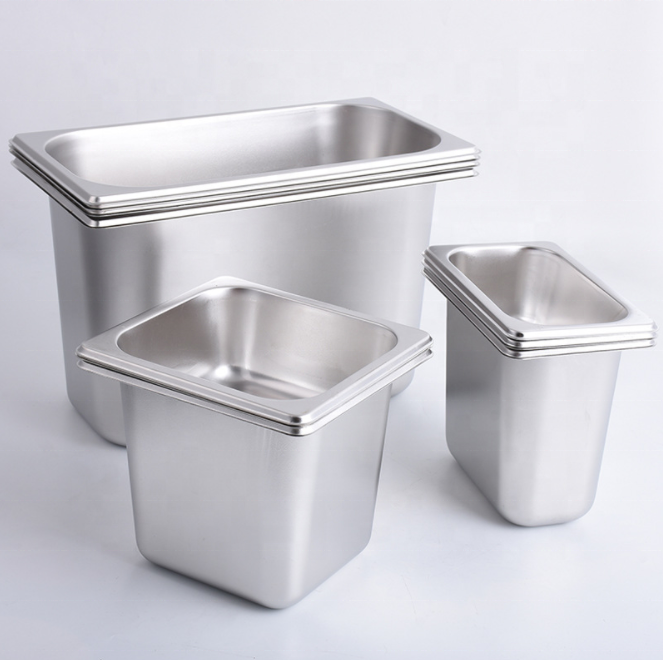 Insulated Gn 1/18 Gastronorm Pan Us Style Stainless Steel Various Size Pan Steam Table Ice Cream Food Container Pan Gn