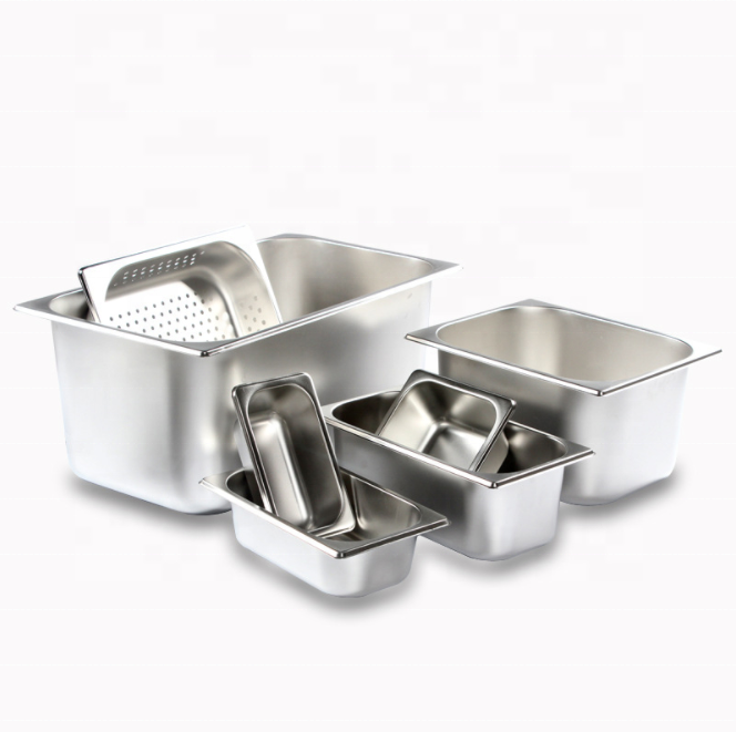 Insulated Gn 1/18 Gastronorm Pan Us Style Stainless Steel Various Size Pan Steam Table Ice Cream Food Container Pan Gn