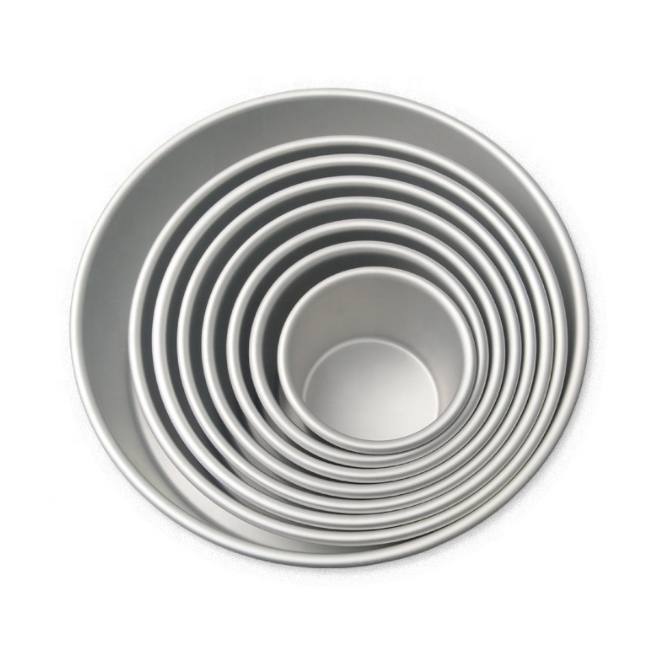 Custom Shaped Round Cake Pans Deep & Straight Size Stainless Steel Round Cake Bundt Pan Aluminum Pan With Fixed Bottom